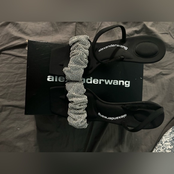 Alexander Wang Crystal Scrunchie Julie Sandals Women's - Picture 3 of 5